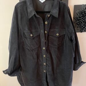 Penningtons Black Corduroy Shirt Jacket
